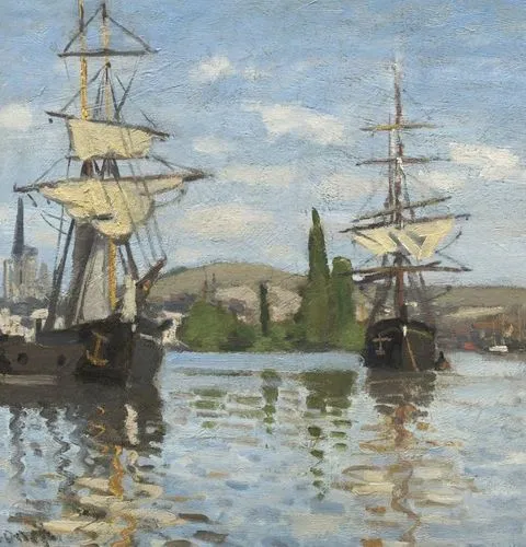 Boats Seine river Giverny